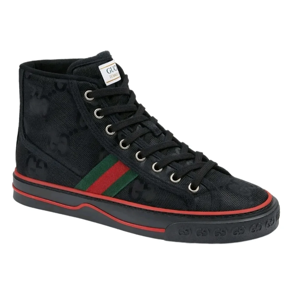 Gucci Men's Tennis 1977 High-Top Sneakers Black EU 44 US Men's Size 10.5 -11